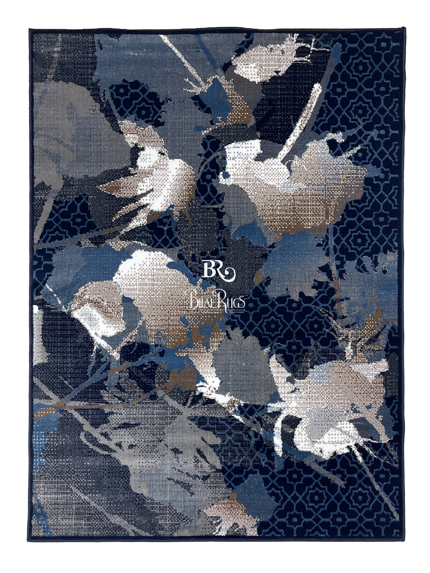 Modern polypropylene Rug,back woven(Article-1412-Dark Blue)
Size : 5ft width  x 7.3ft length (150cm x 220cm)