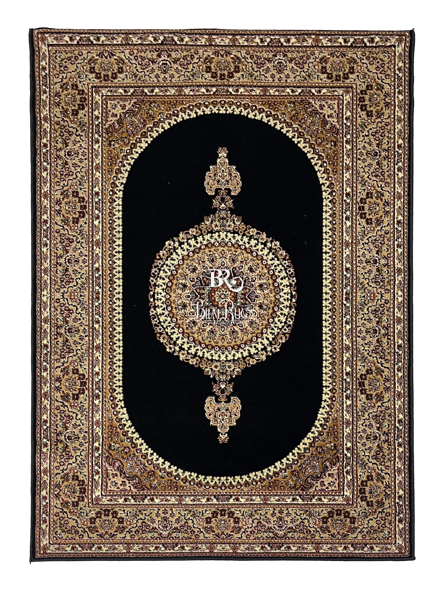 Persian Polypropylene Rug,back woven(Article-22-Black)