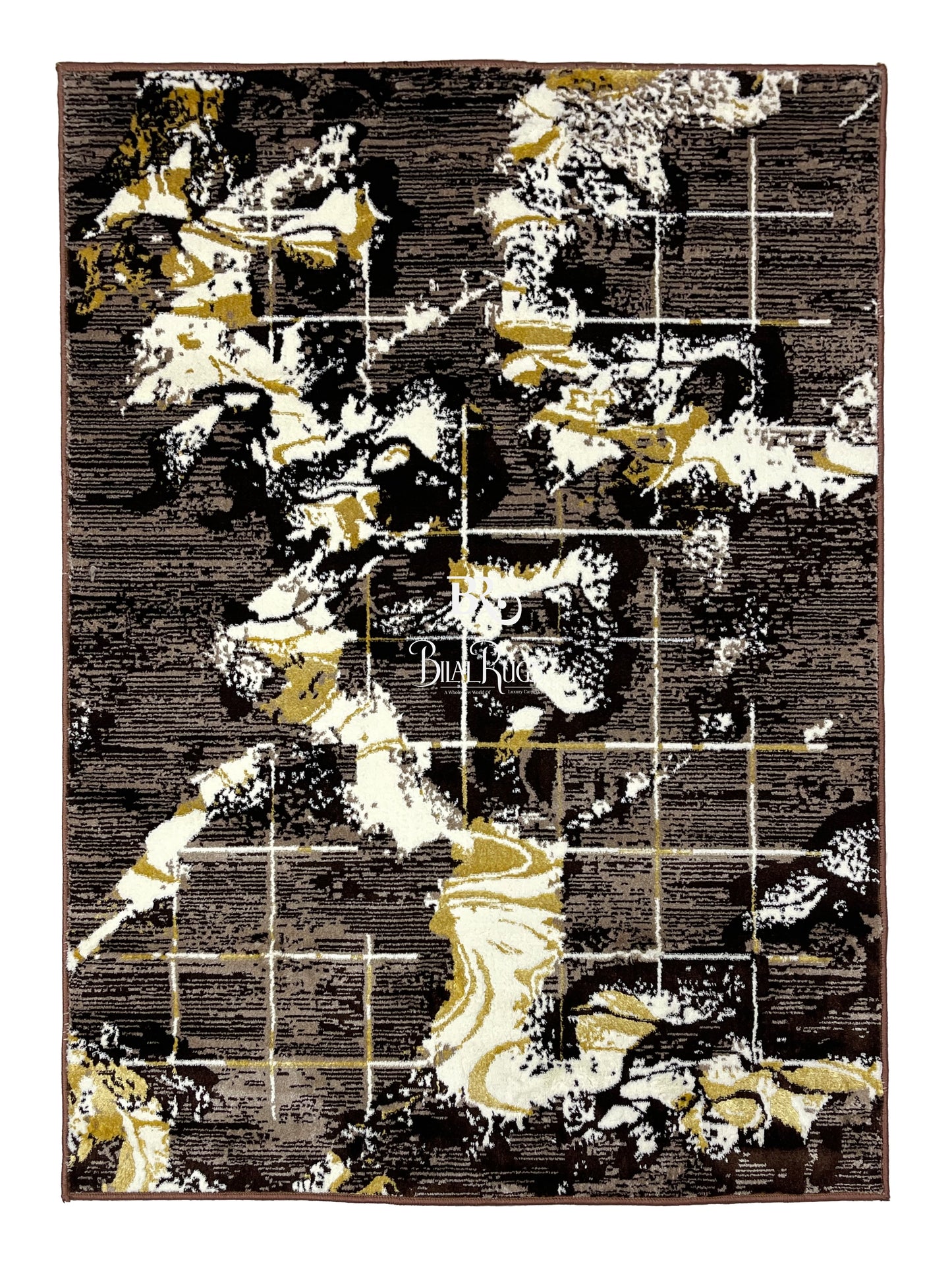 Polyester Silk Woven Rug.(Article-1557-Beige) Size : 4 ft width x 5.6 ft length