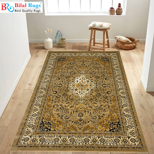 Persian polypropylene Rug,back woven(Article-01-Beige)
Size : 6.6 ft width x 9.6 ft length (200cm x 290cm)