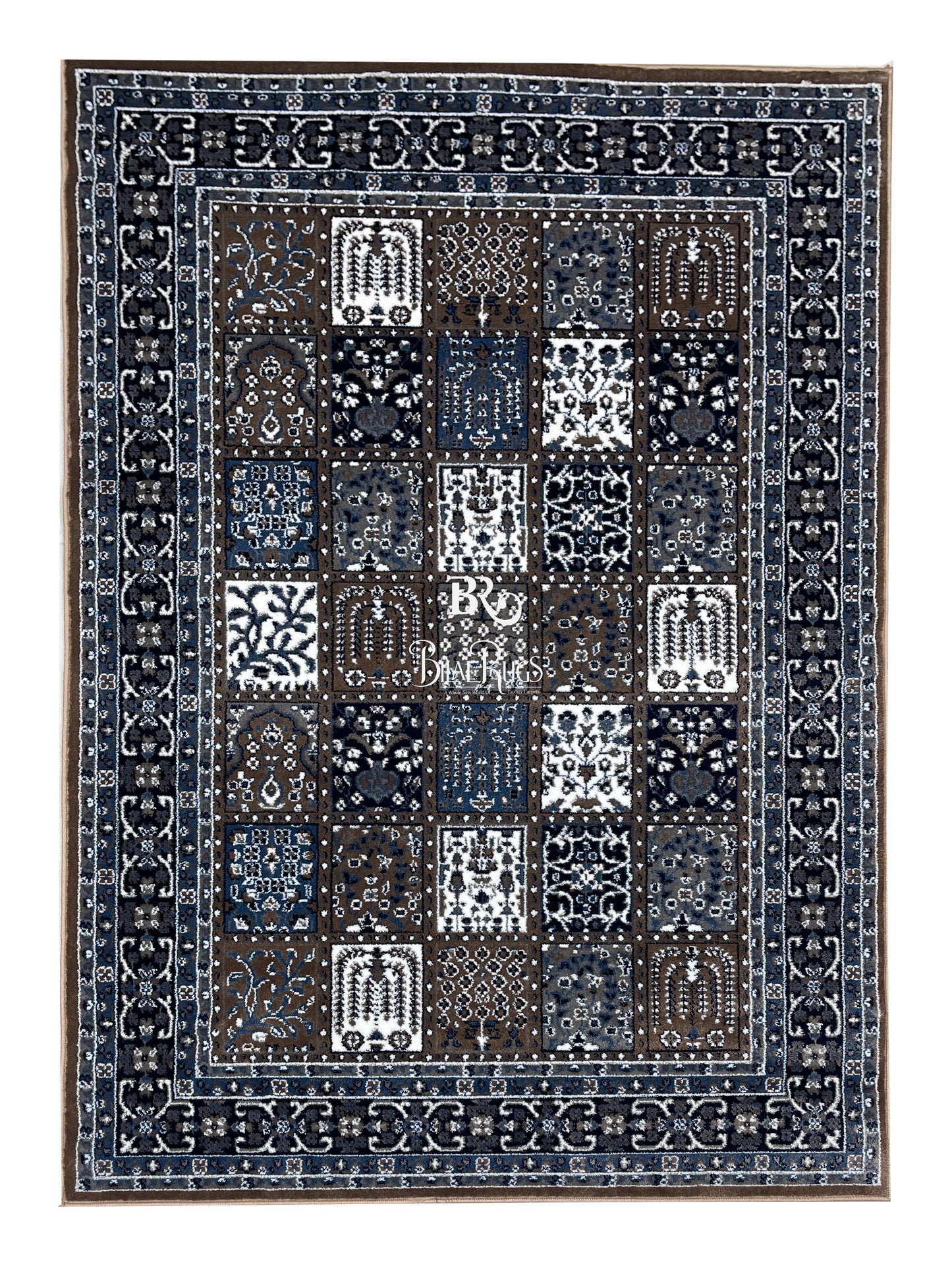 Persian Polypropylene Rug,back woven(Article-26-Mink) Size : 5ft width  x 7.3ft length (150cm x 220cm)