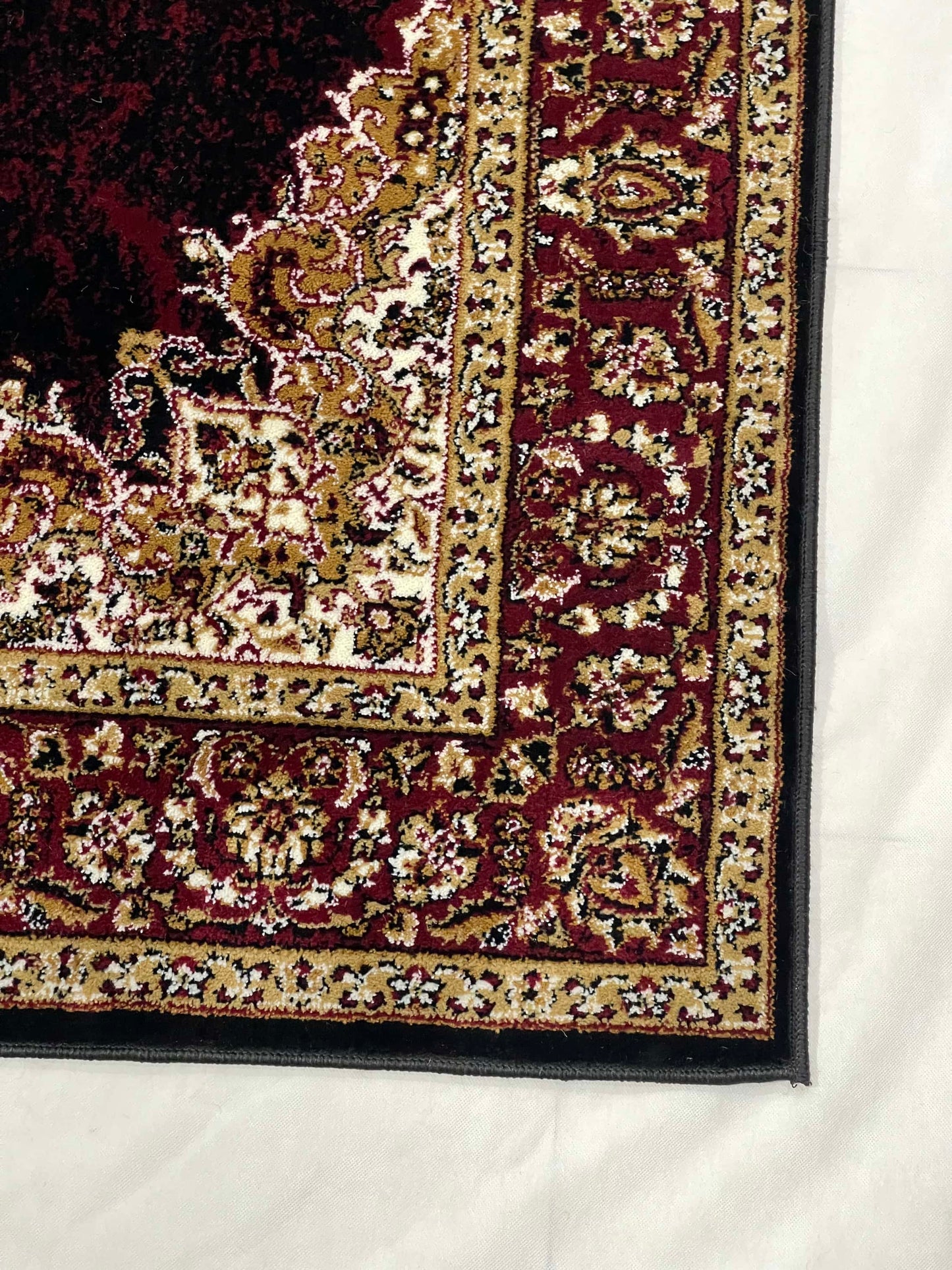 Persian polypropylene Rug,back woven(Article-56-Black Multi)
Size : 5ft width  x 7.3ft length (150cm x 220cm)