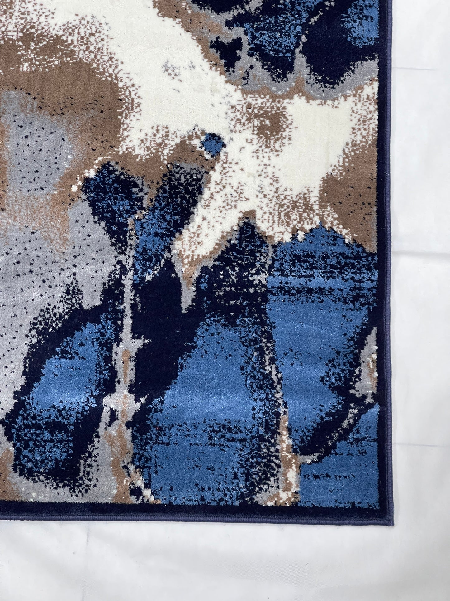 Modern Polypropylene Rug,back woven(Article-126-Dark Blue) Size : 6.6 ft width x 9.6 ft length (200cm x 290cm)
