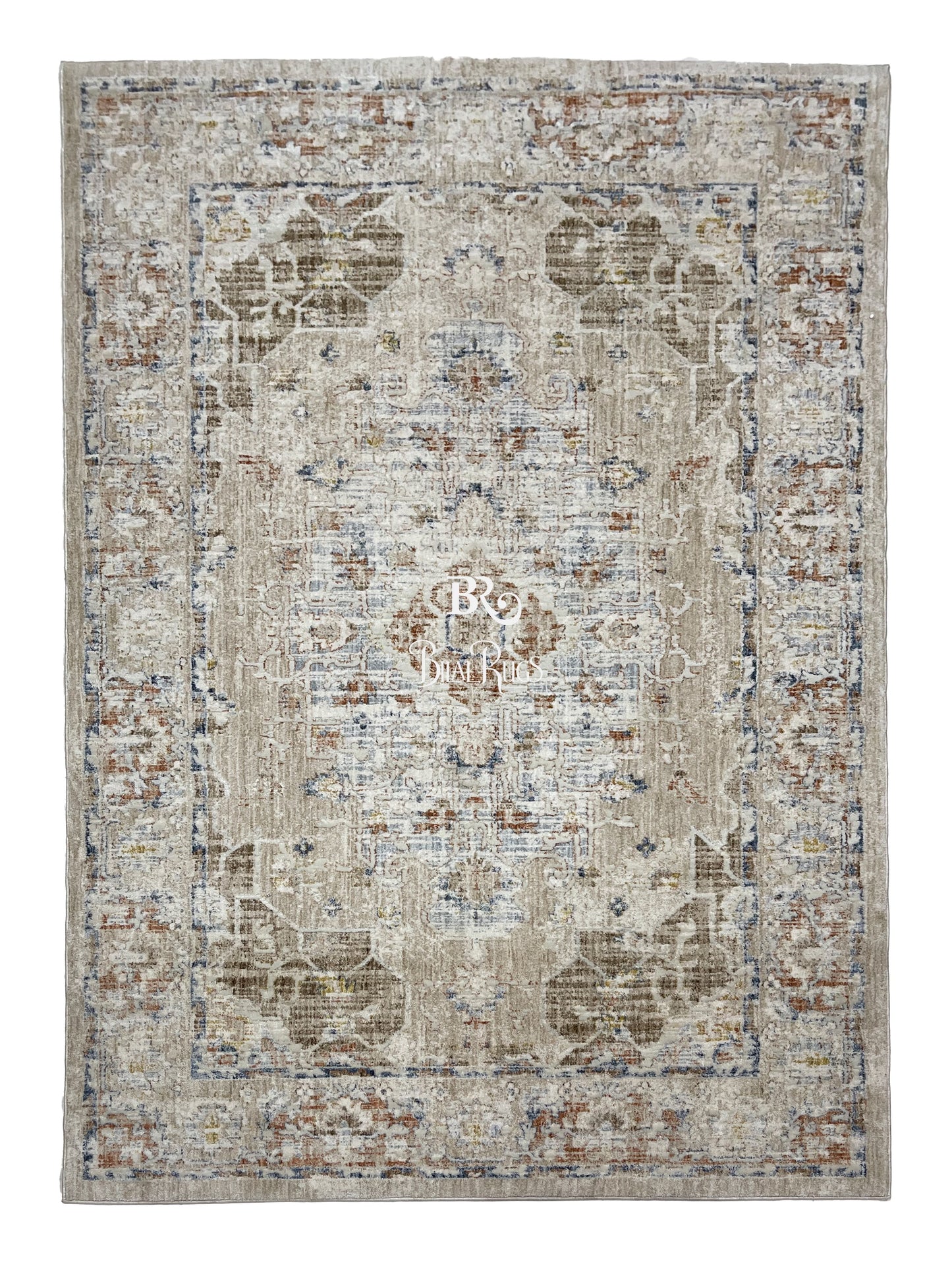 Turkish Polypropylene Silk. Woven Back (Article-1670-Off white )
Size : 5ft width  x 7.3ft length (150cm x 220cm)