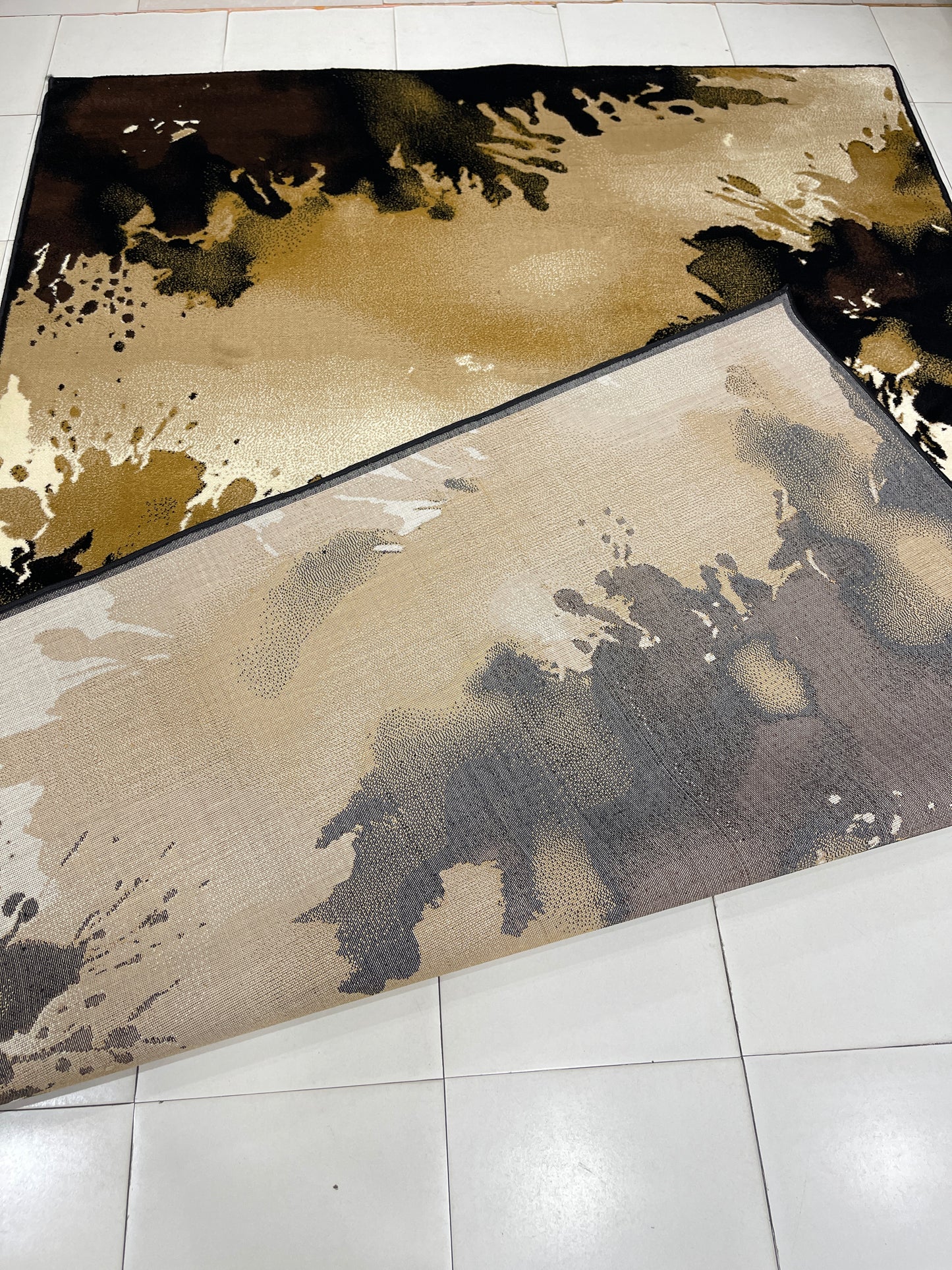 Modern polypropylene Rug,back woven(Article-166-Black )