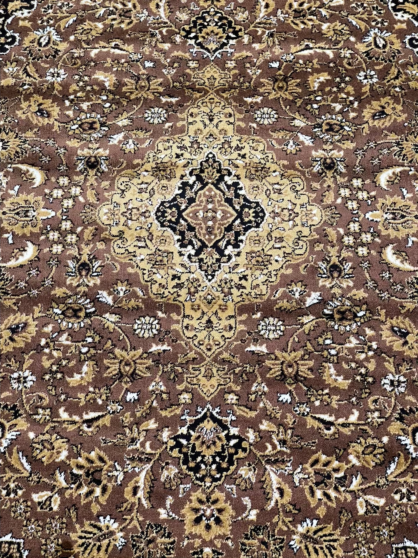 Persian  polypropylene Rug,back woven(Article-01-Brown)
Size : 6.6 ft width x 9.6 ft length (200cm x 290cm)