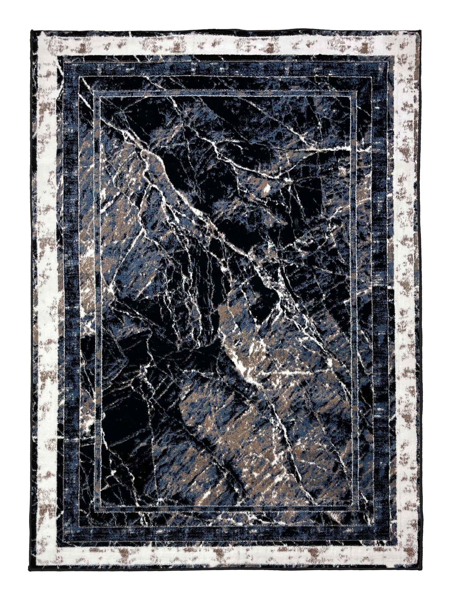 Modern polypropylene Rug,back woven(Article-655-Black,Blue,White)
Size : 5ft width  x 7.3ft length (150cm x 220cm)