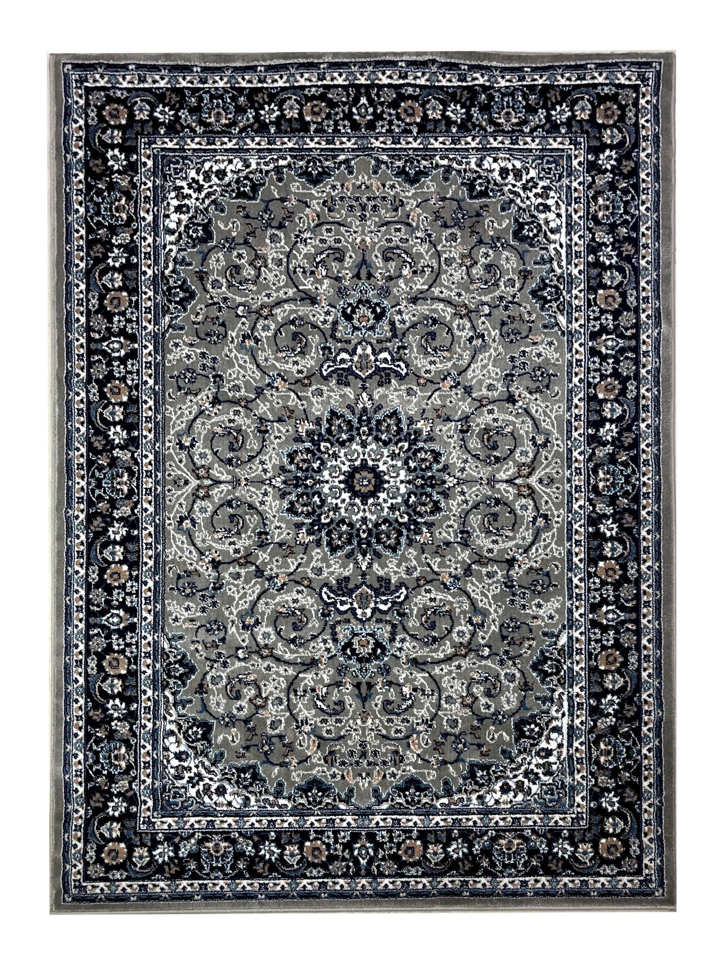 Persian polypropylene Rug,back woven(Article-25-Grey)
Size : 6.6 ft width x 9.6 ft length (200cm x 290cm)