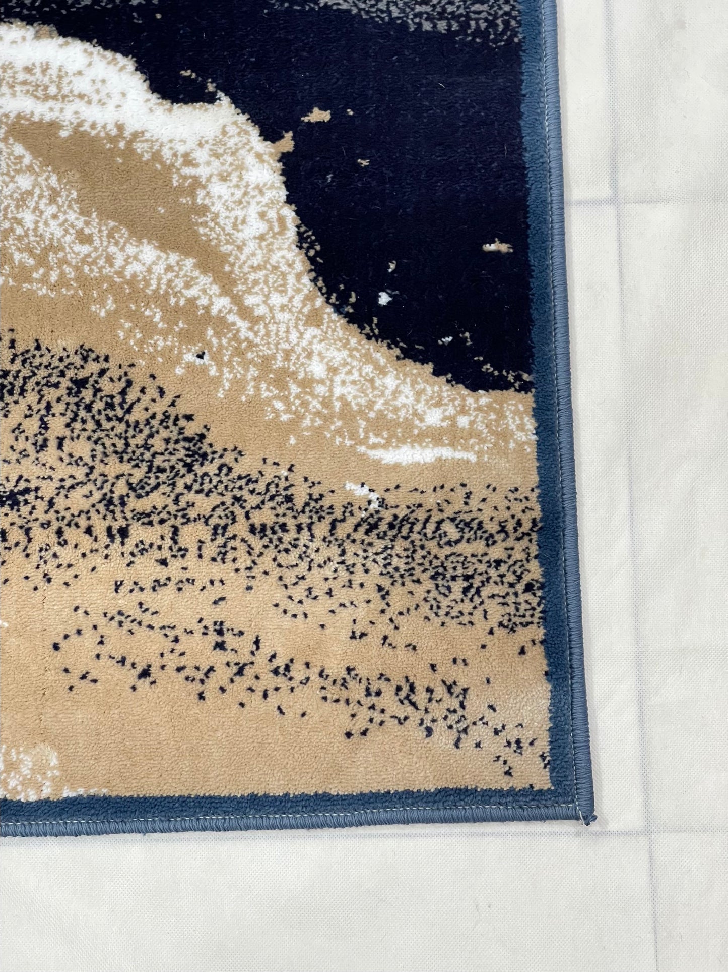 Modern polypropylene Rug,back woven (Article-175-Blue) Size : 4 ft width x 5.6 ft length (120 cm x 170 cm)