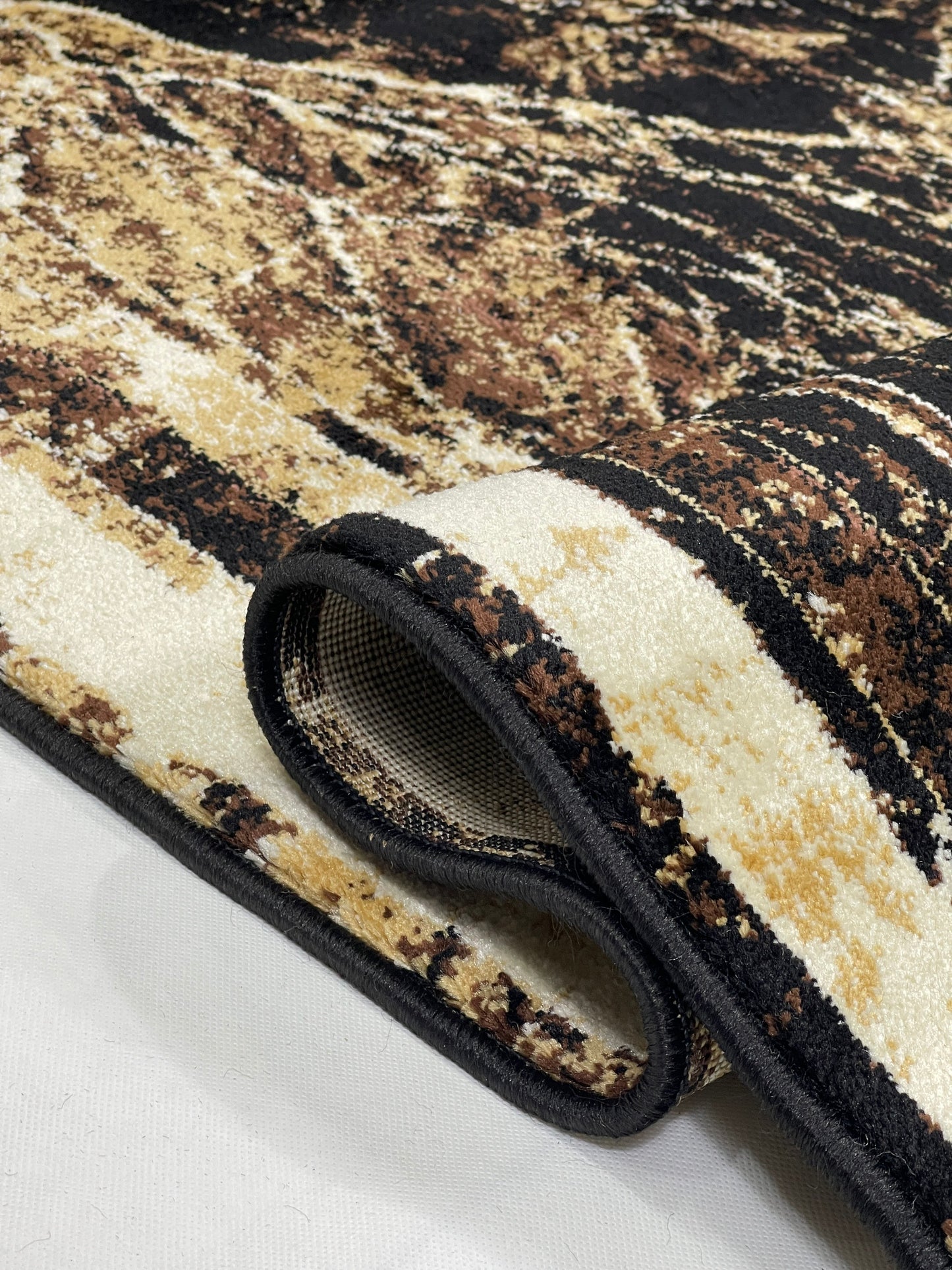 Modern polypropylene Rug,back woven(Article-663-Black)