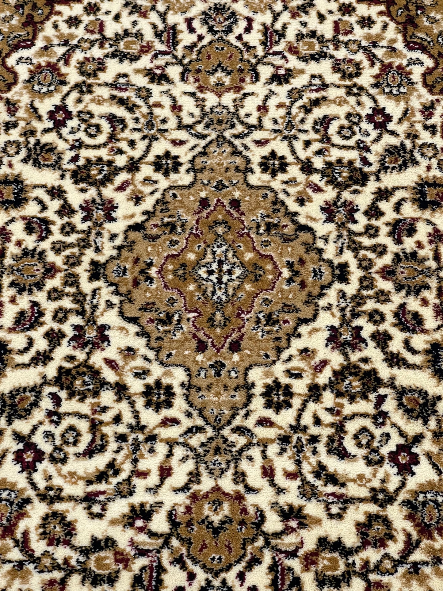 Persian Polypropylene Rug,Woven Back (Article-01-Off White) Size : 3 ft width x 5 ft length (100cm x 150 cm)