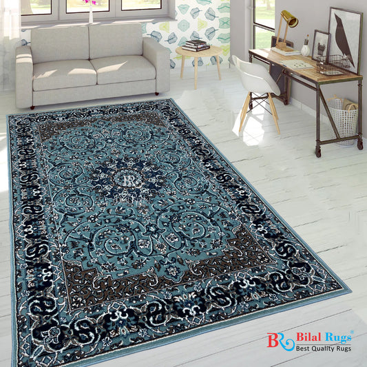 Persian Polypropylene Rug,back woven(Article-19-Feroze)
Size : 5ft width  x 7.3ft length (150cm x 220cm)