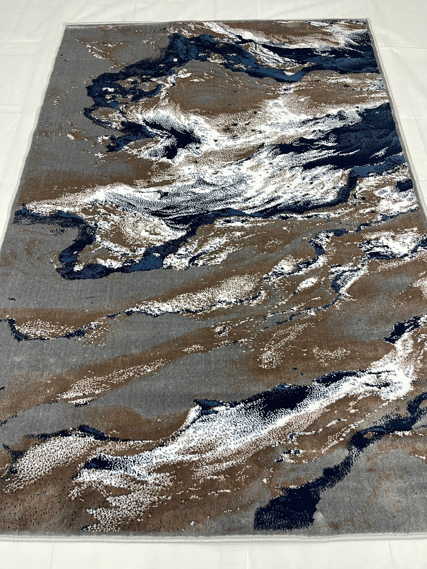 Modern Polypropylene Rug,Woven Back (Article-71-Grey) Size : 5 ft width x 7.3 ft length (150cm x 220cm)