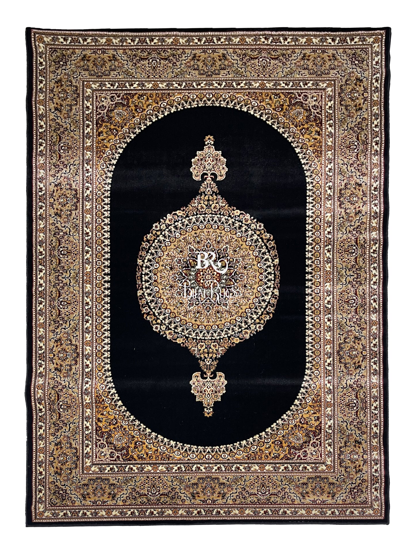Persian polypropylene Rug,back woven(Article-22-Black  )