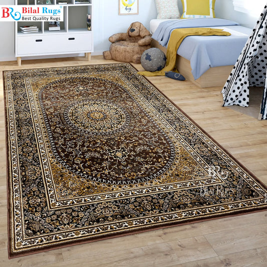 Persian polypropylene Rug,back woven(Article-22-Brown)