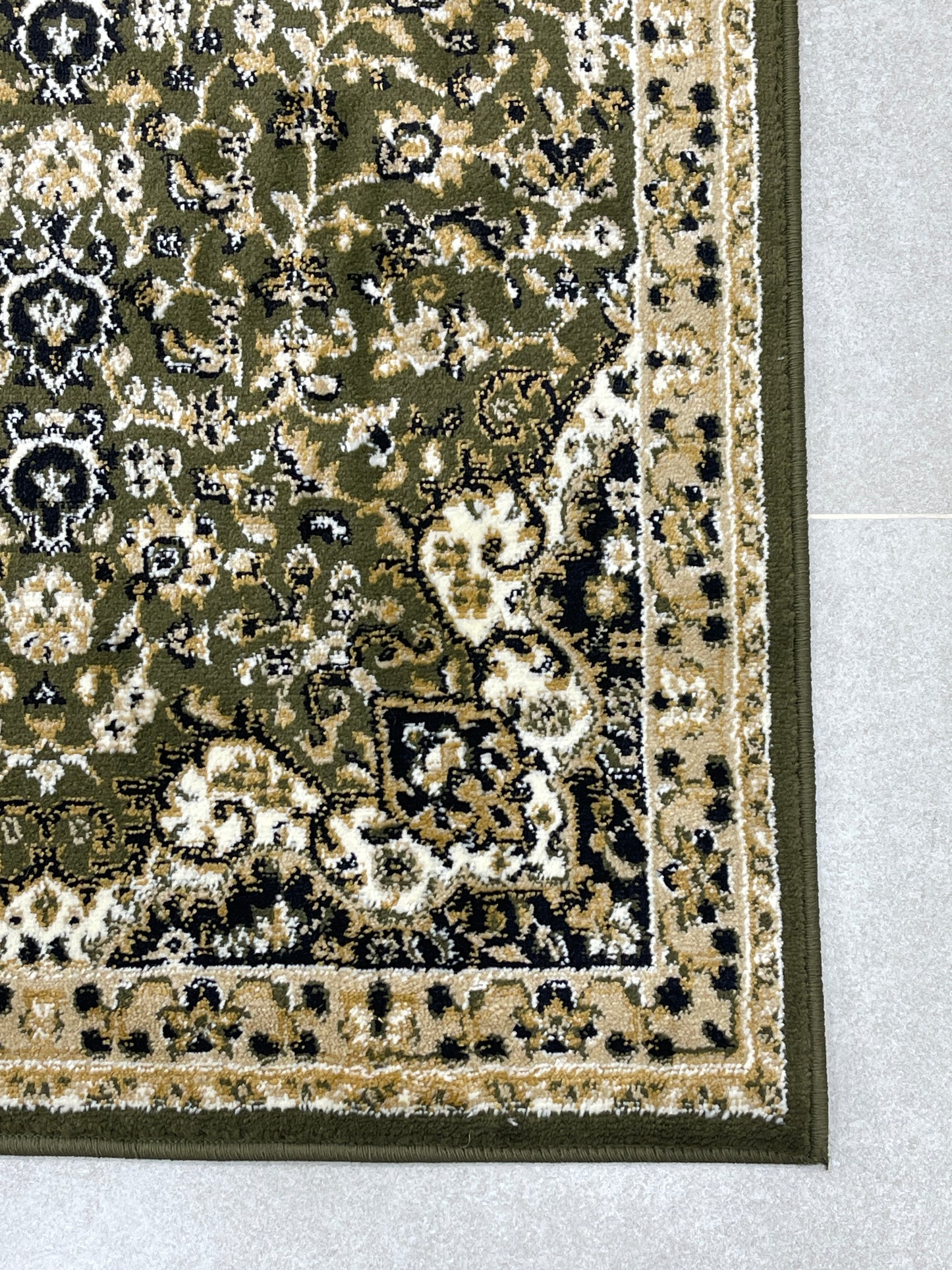 Green Persian Polypropylene Woven Rug.
 Size : 2.6 ft width x 6.6 ft length
 (80 cm x 200cm)