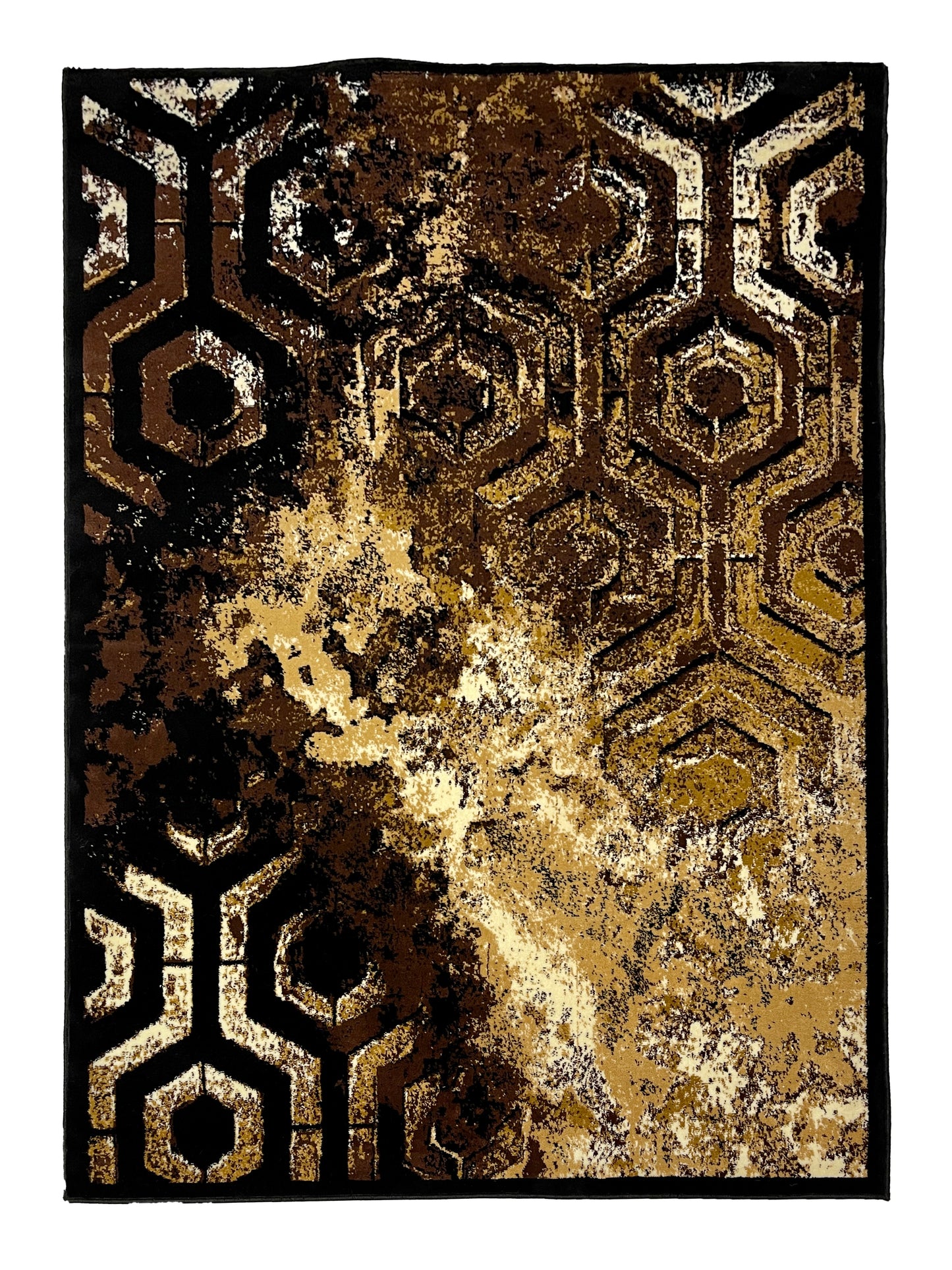 Modern polypropylene Rug,back woven(Article-663-Black)