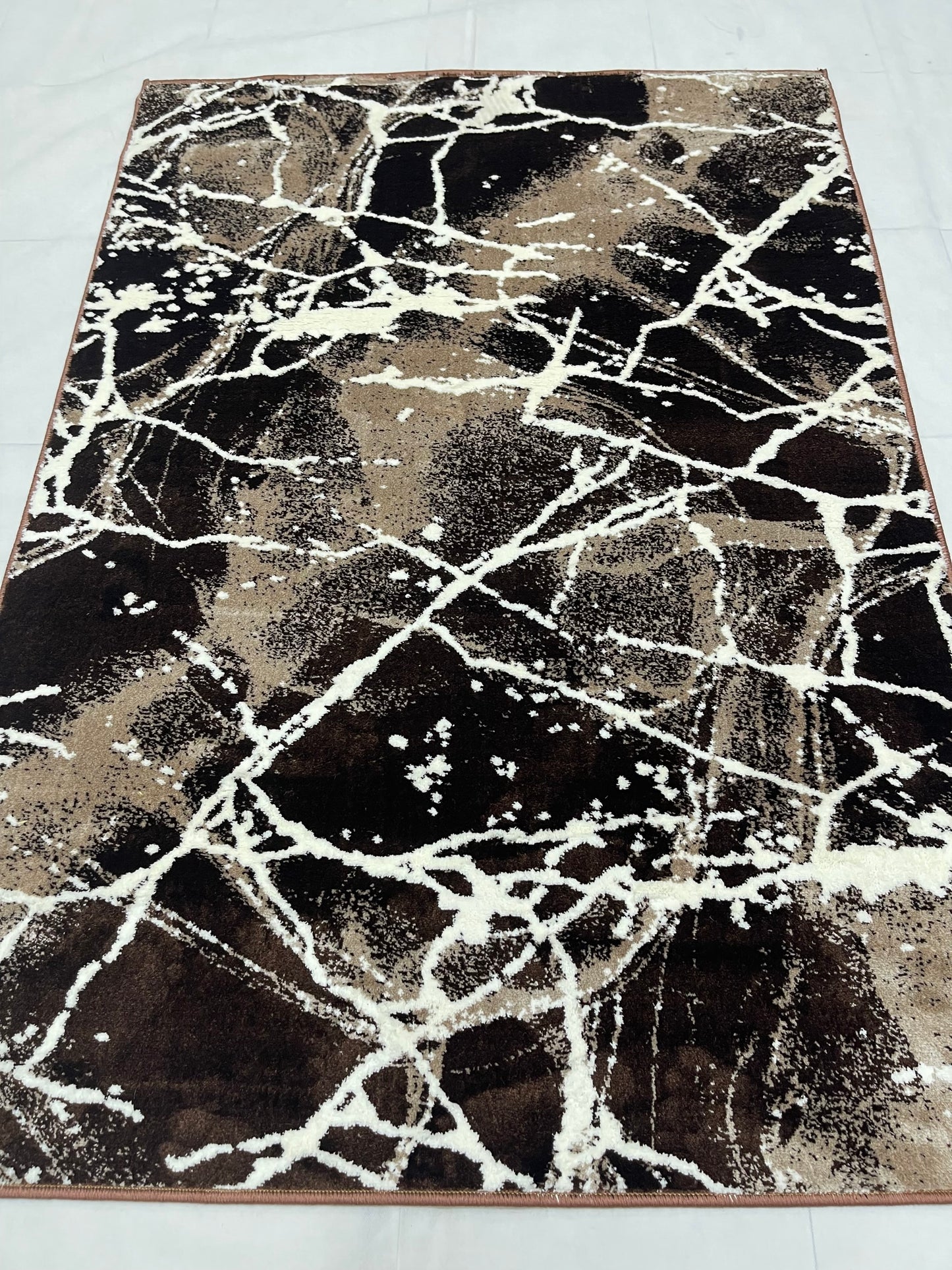 Polyester Silk Woven Rug.(Article-1559-Brown) Size : 4 ft width x 5.6 ft length