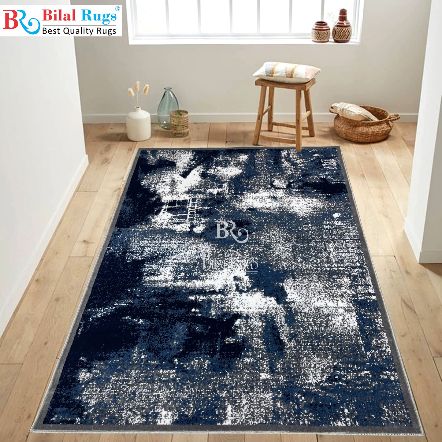 Modern polypropylene Rug,back woven(Article-303-Grey)