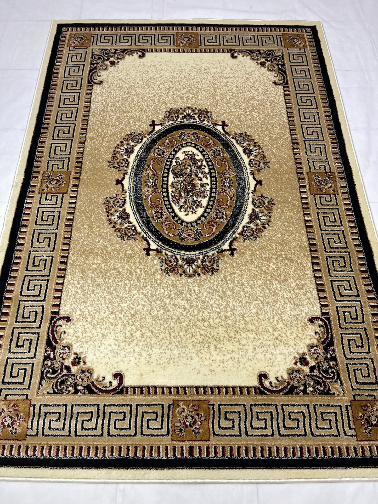 Versace Polypropylene Rug,back woven(Article-75-Off white)