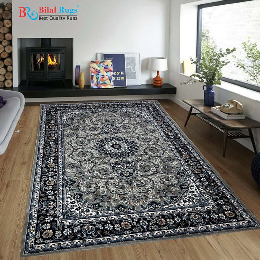 Persian polypropylene Rug,back woven(Article-19-Grey)