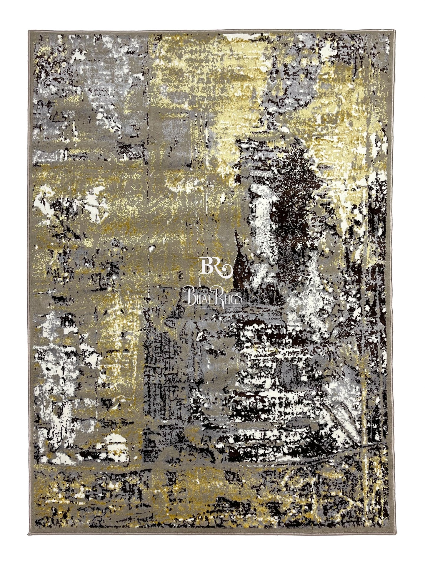 Pakistani Silk Woven Rug.(Article-1466-Light Beige , Gold ) Size : 5ft width  x 7.3ft length (150cm x 220cm)