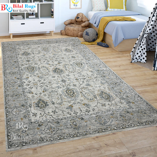 New Turkish Silk (Surya A) 
Size: 6.6 ft width x 9.6 ft length (200cm x 290cm)
Article -629- Off White