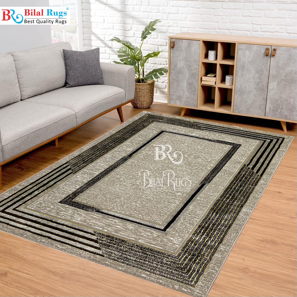 Pakistani Silk Woven Rug.(Article-1450-Light Beige)
Size : 5ft width  x 7.3ft length (150cm x 220cm)