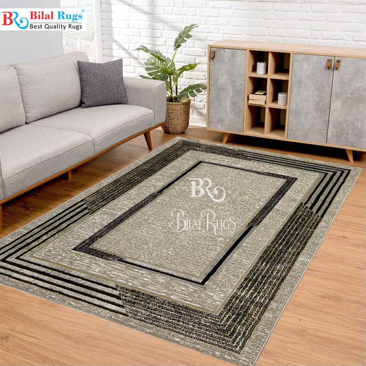 Pakistani Silk Woven Rug.(Article-1450-Light Beige)
Size : 5ft width  x 7.3ft length (150cm x 220cm)