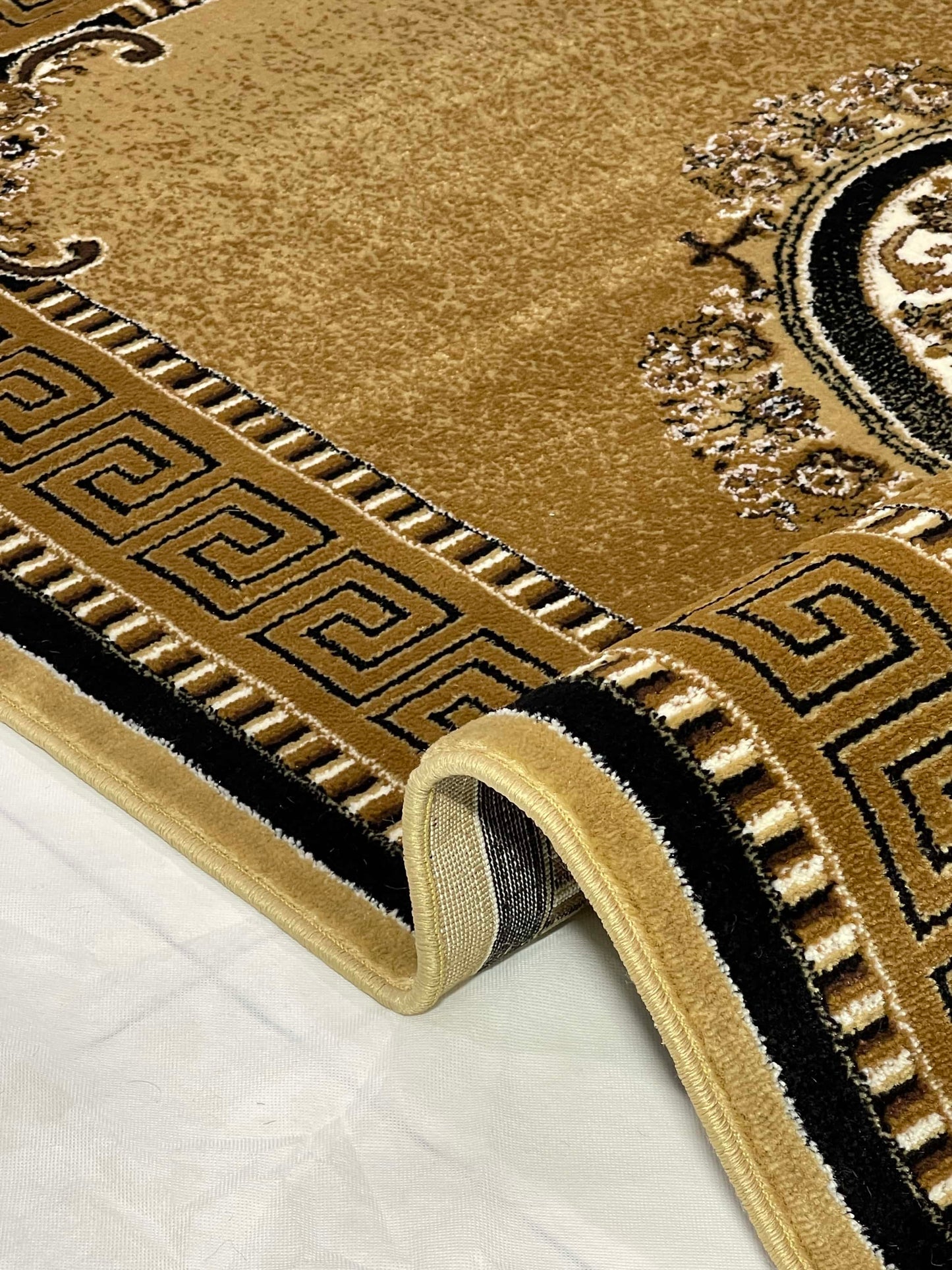 Versace polypropylene Rug,back woven(Article-75-Beige)