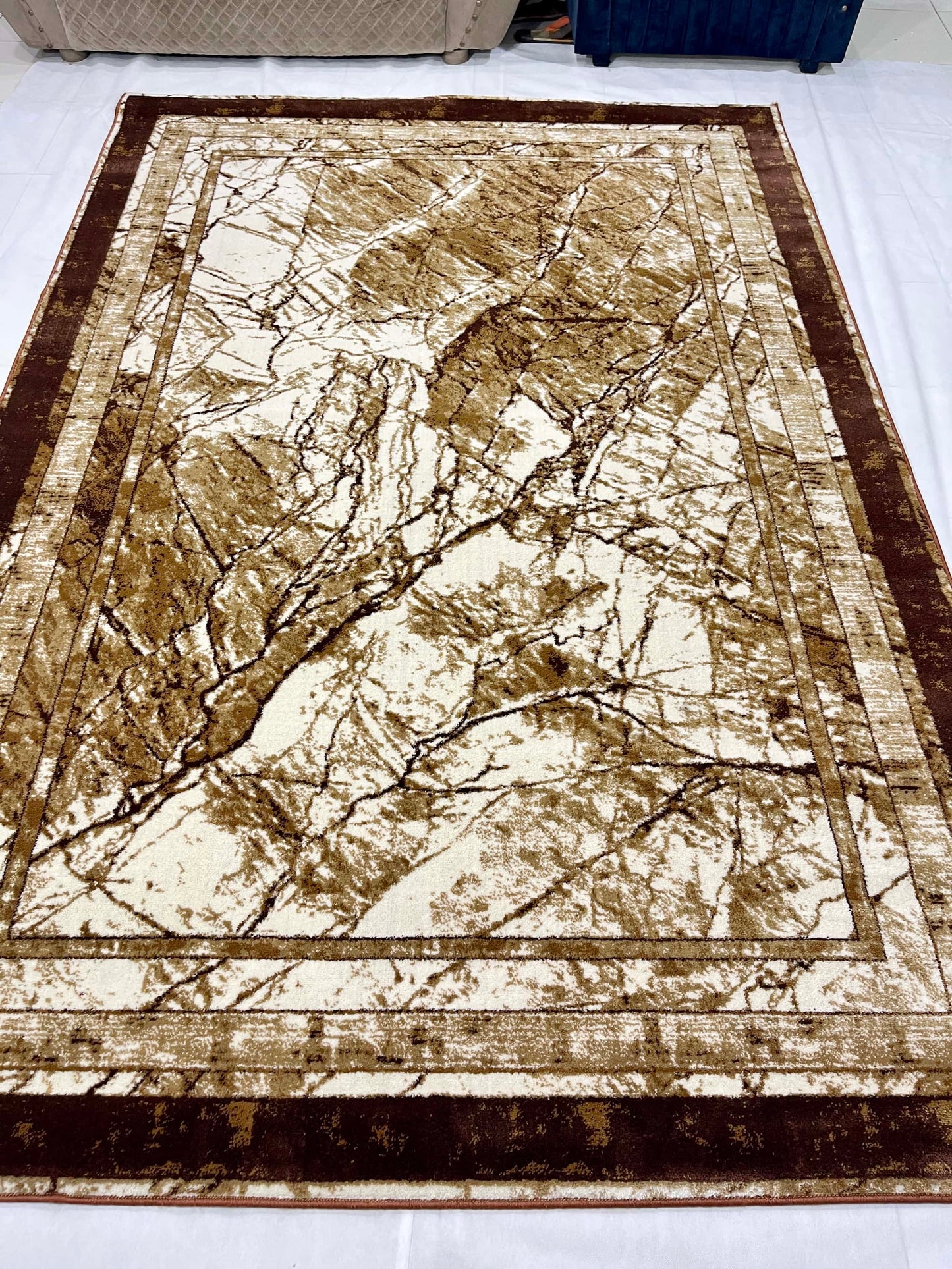 Modern  polypropylene Rug,back woven(Article-400-off white, brown)