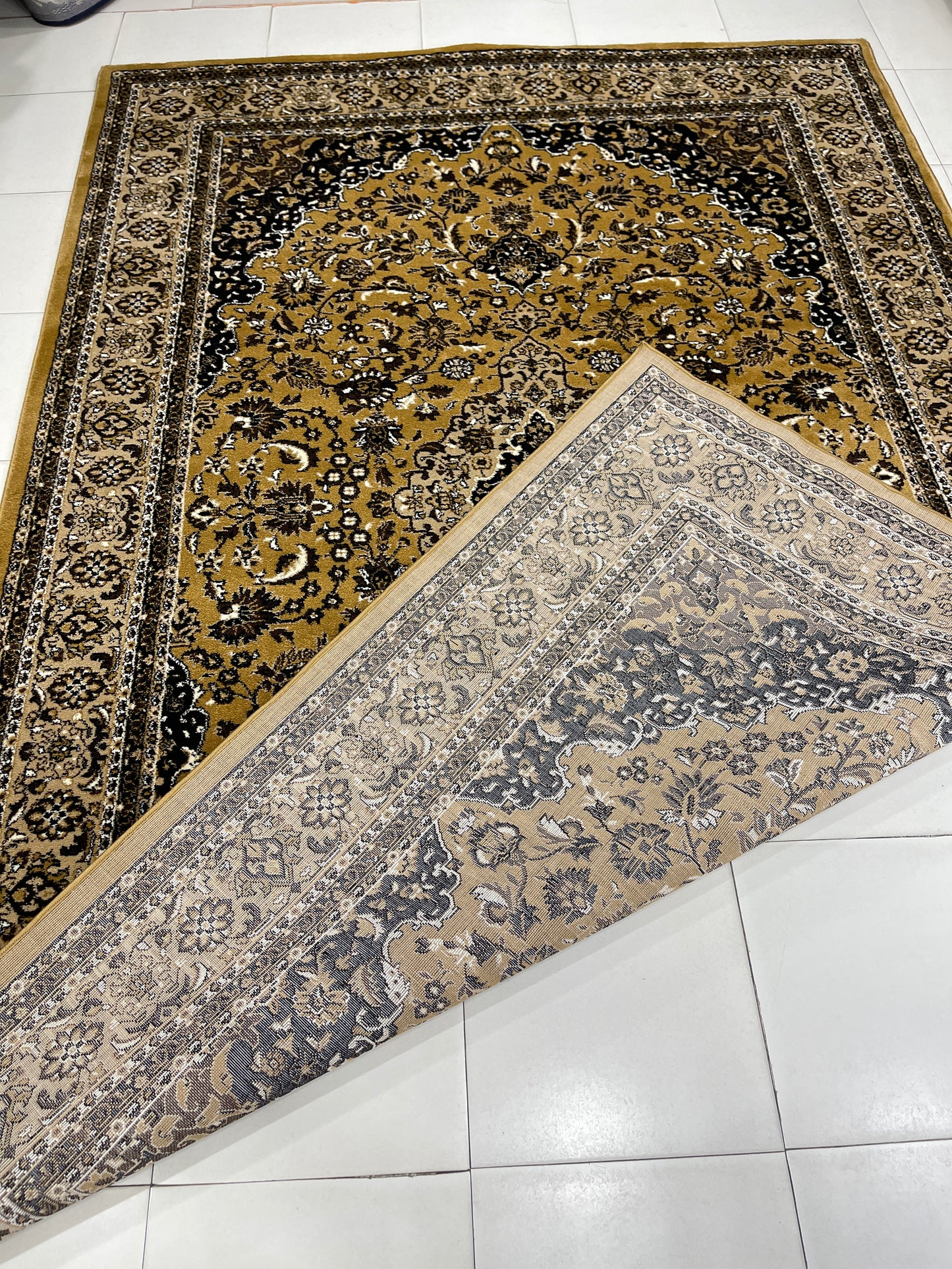 Persian polypropylene Rug,back woven(Article-01-Gold)