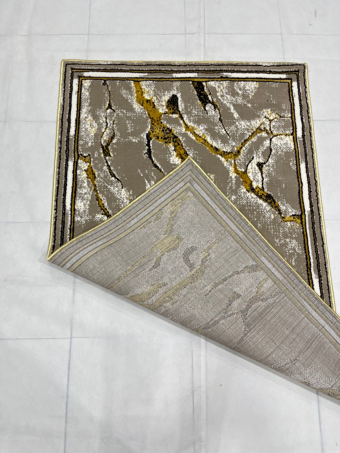 Polyester Silk Woven Rug.(Article-1451-Beige)
Size : 3 ft width x 5 ft length ( 100cm x 150cm)