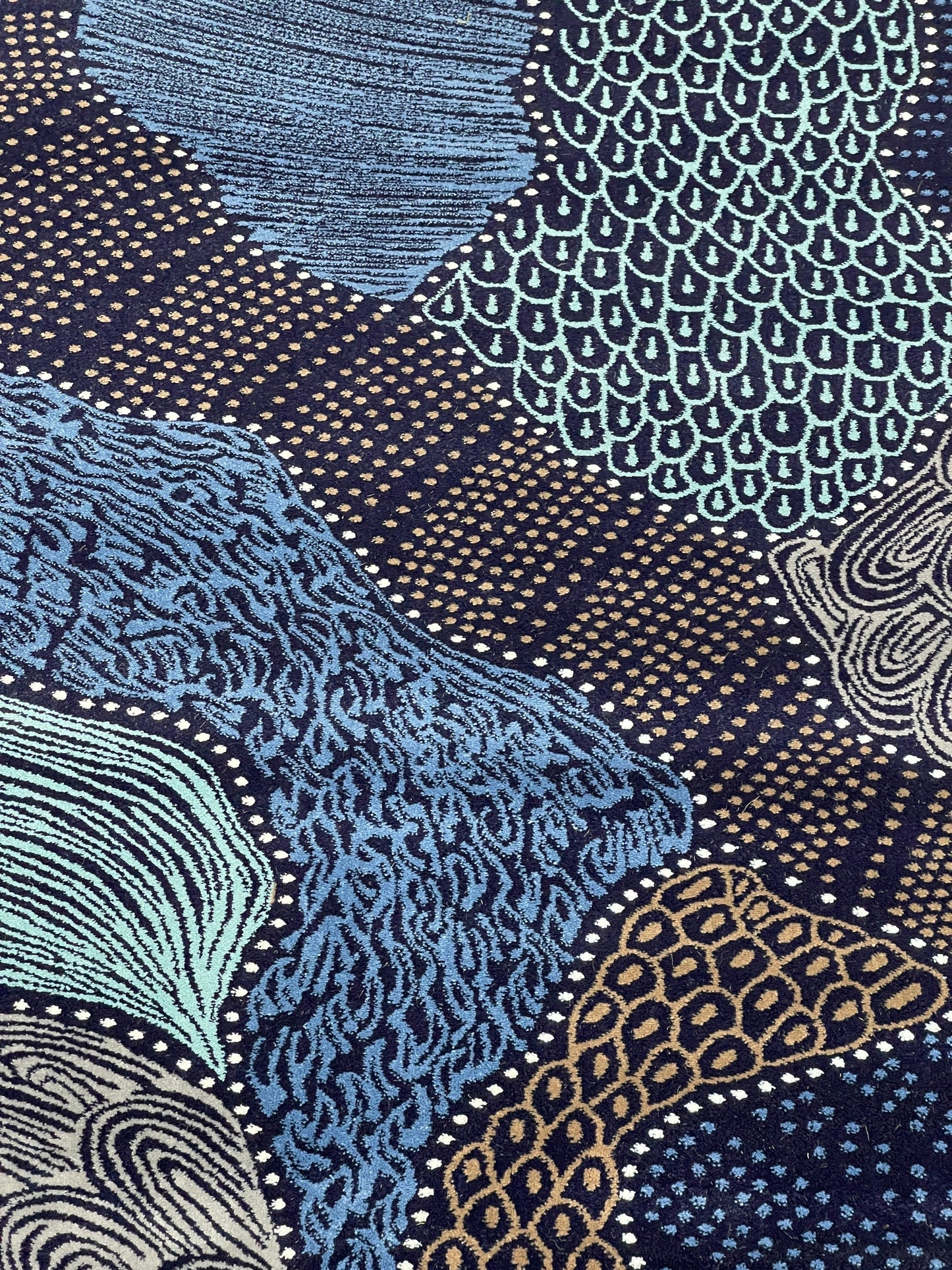 Modern polypropylene Rug,back woven(Article-125-Blue)
Size : 6.6 ft width x 9.6 ft length (200cm x 290cm)