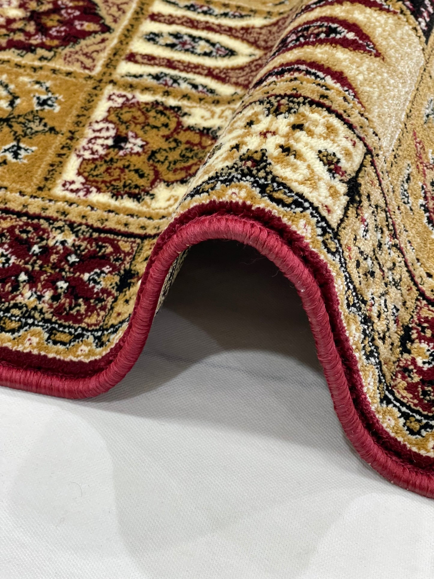 Persian Polypropylene Rug,Woven Back (Article-120-Red) Size : 3 ft width x 5 ft length (100cm x 150 cm)