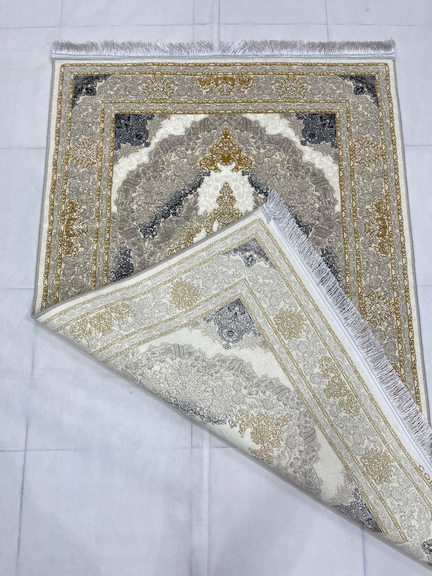 Irani Pure Acrylic 1200 Reeds Article -203-Off white Size : 3 ft width x 5 ft length (100cm x 150cm)