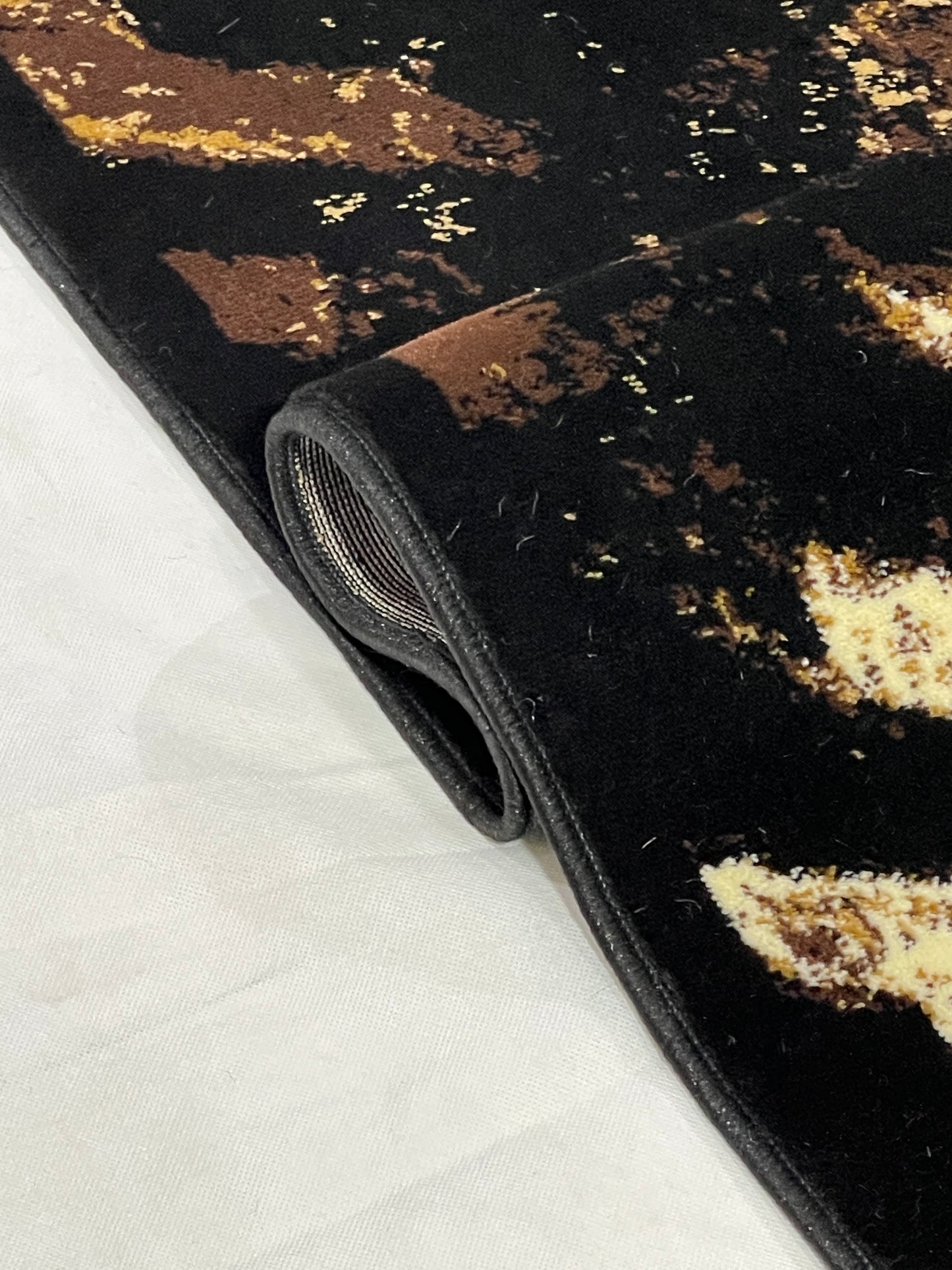 Modern polypropylene Rug,back woven(Article-663-Black)