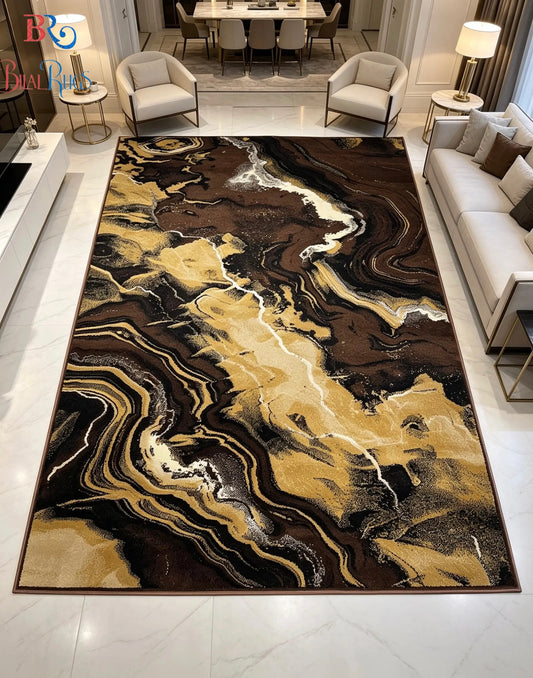 Modern polypropylene Rug,back woven(Article-422-Brown)
Size : 6.6 ft width x 9.6 ft length (200cm x 290cm)