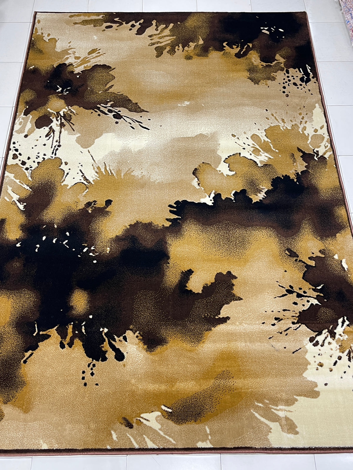 Modern polypropylene Rug,back woven(Article-166-Brown)