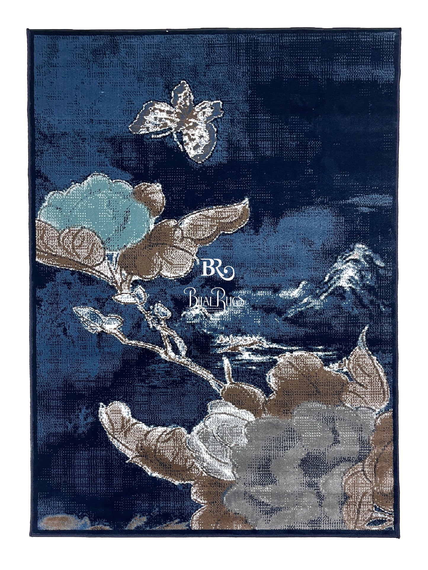 Modern polypropylene Rug,back woven(Article-305-Dark Blue)