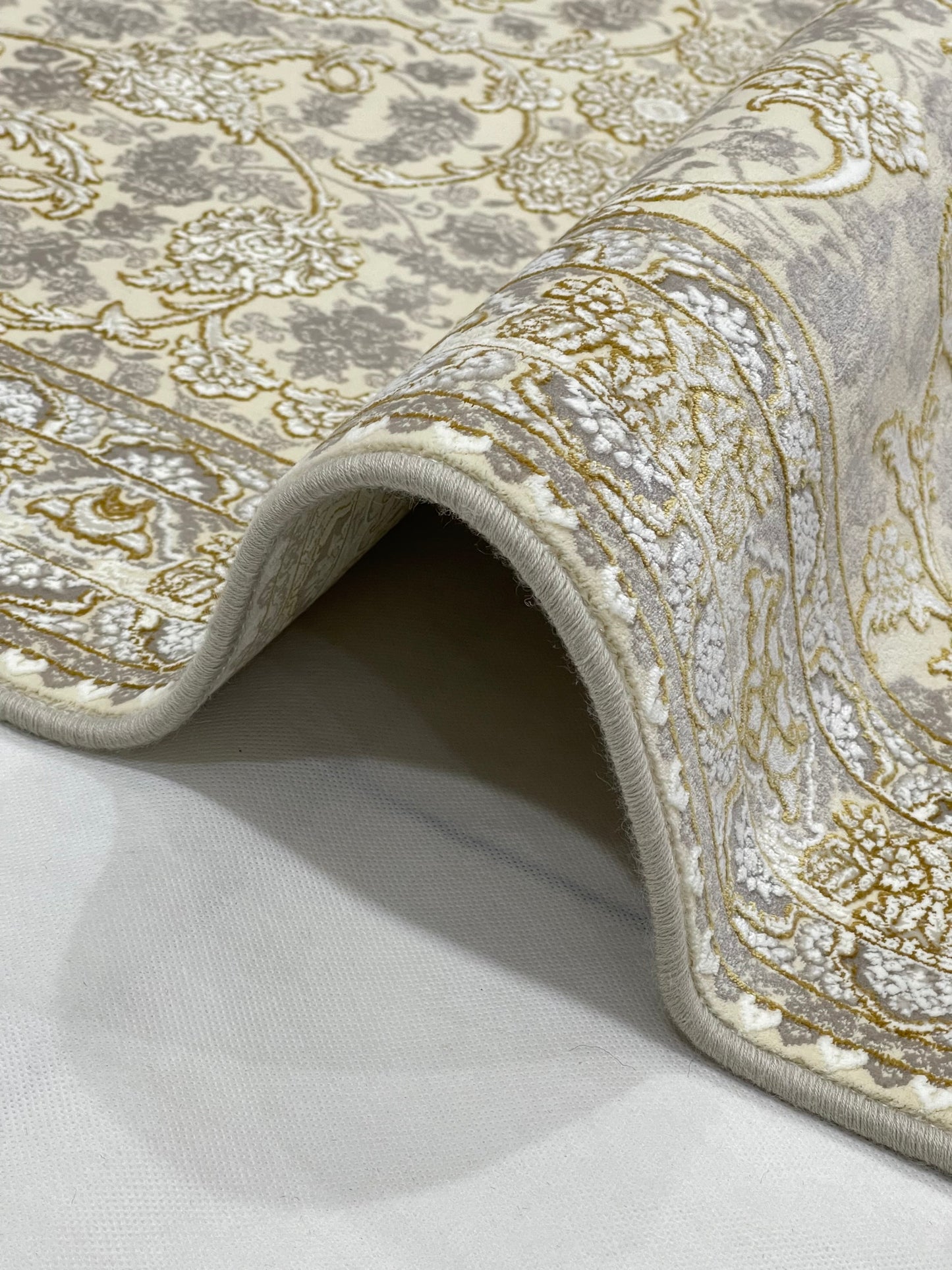 Irani Pure Acrylic 1200 Reeds Article -202-Off white Size : 3 ft width x 5 ft length (100cm x 150cm)