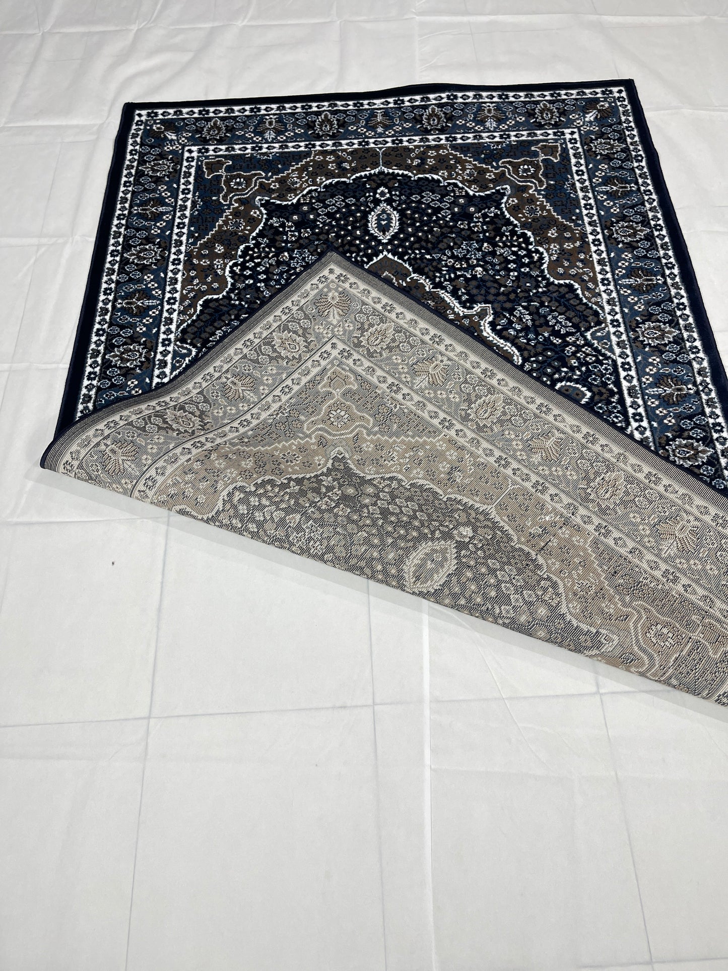 Persian polypropylene Rug,back woven(Article-25-Dark Blue)
5 ft width x 7.3 ft length