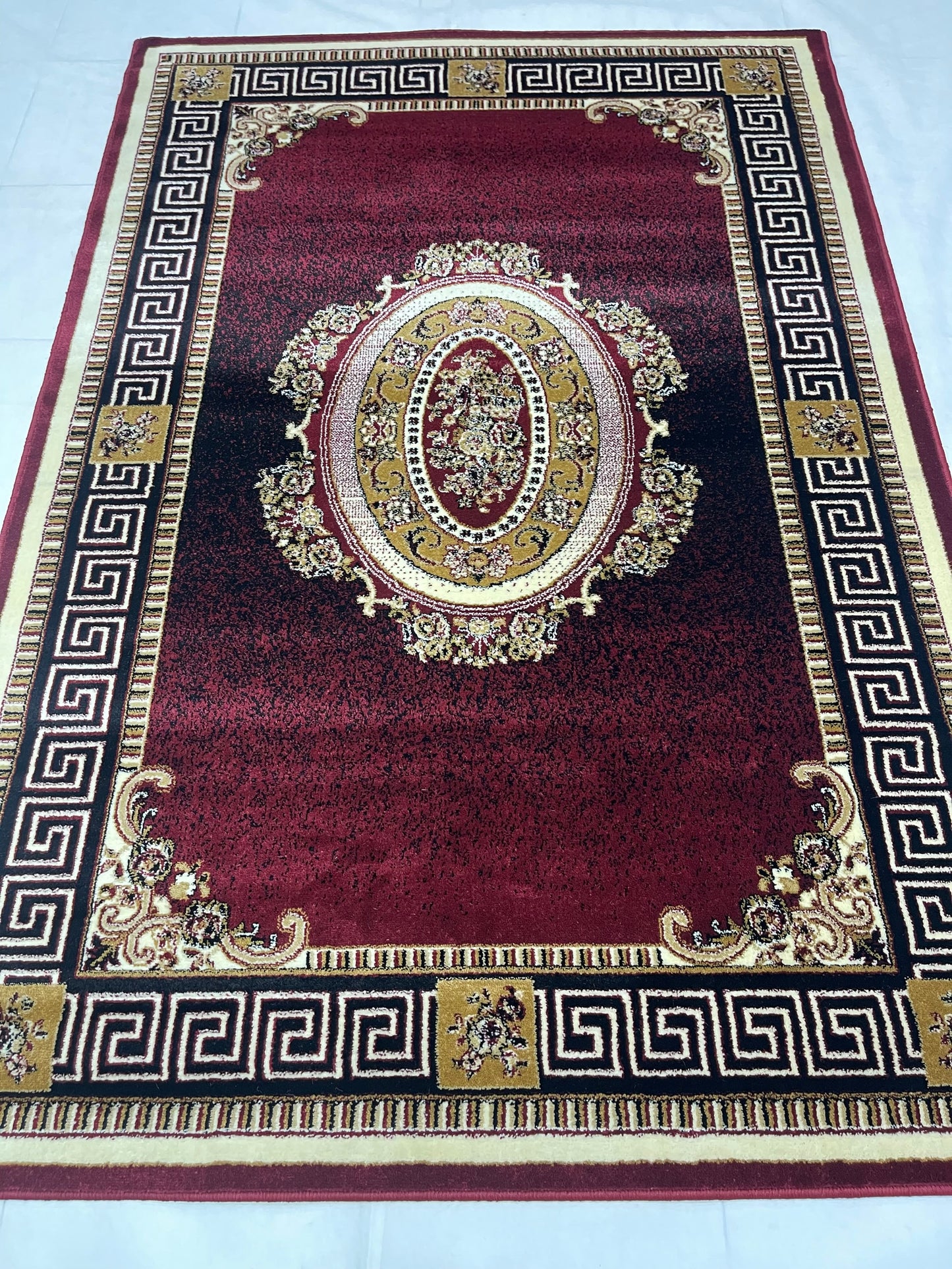 Versace Polypropylene Rug,back woven(Article-75-Red)