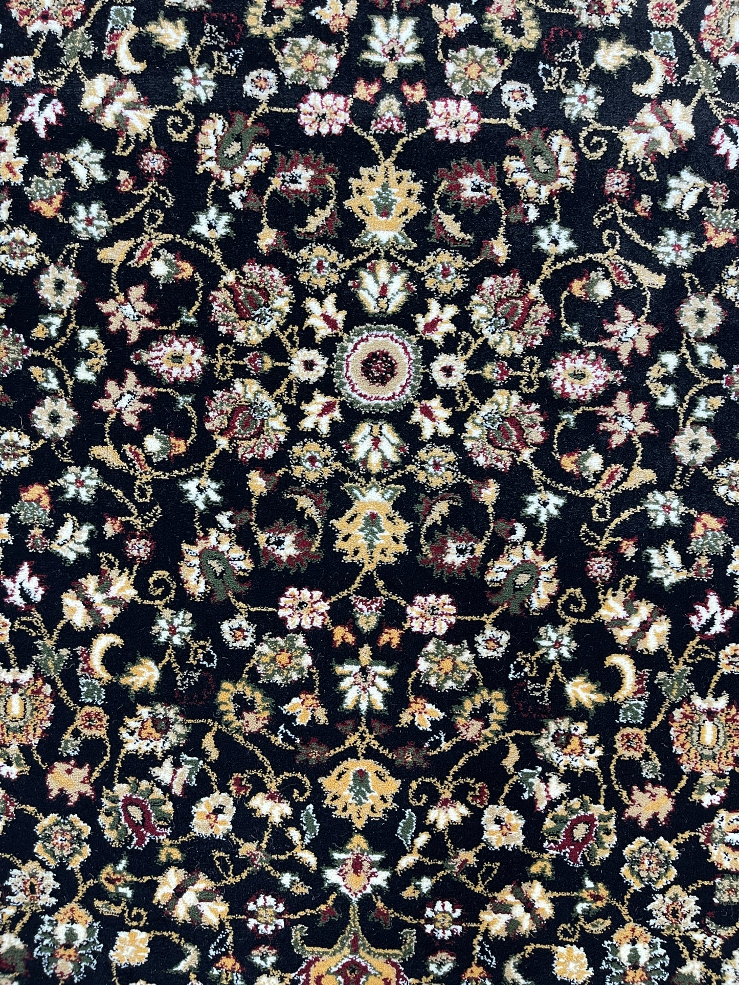 Persian polypropylene Rug,back woven(Article-140-Black) Size : 6.6 ft width x 9.6 ft length (200cm x 290cm)