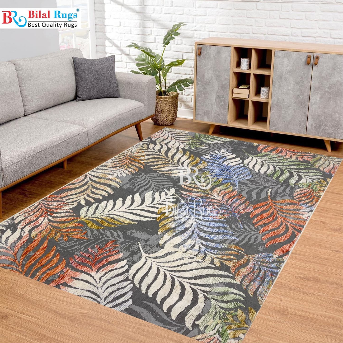 Irani viscose Rug , Woven Back Article-307-Multi Size : 3 ft width x 5 ft length (100 cm x 150cm)