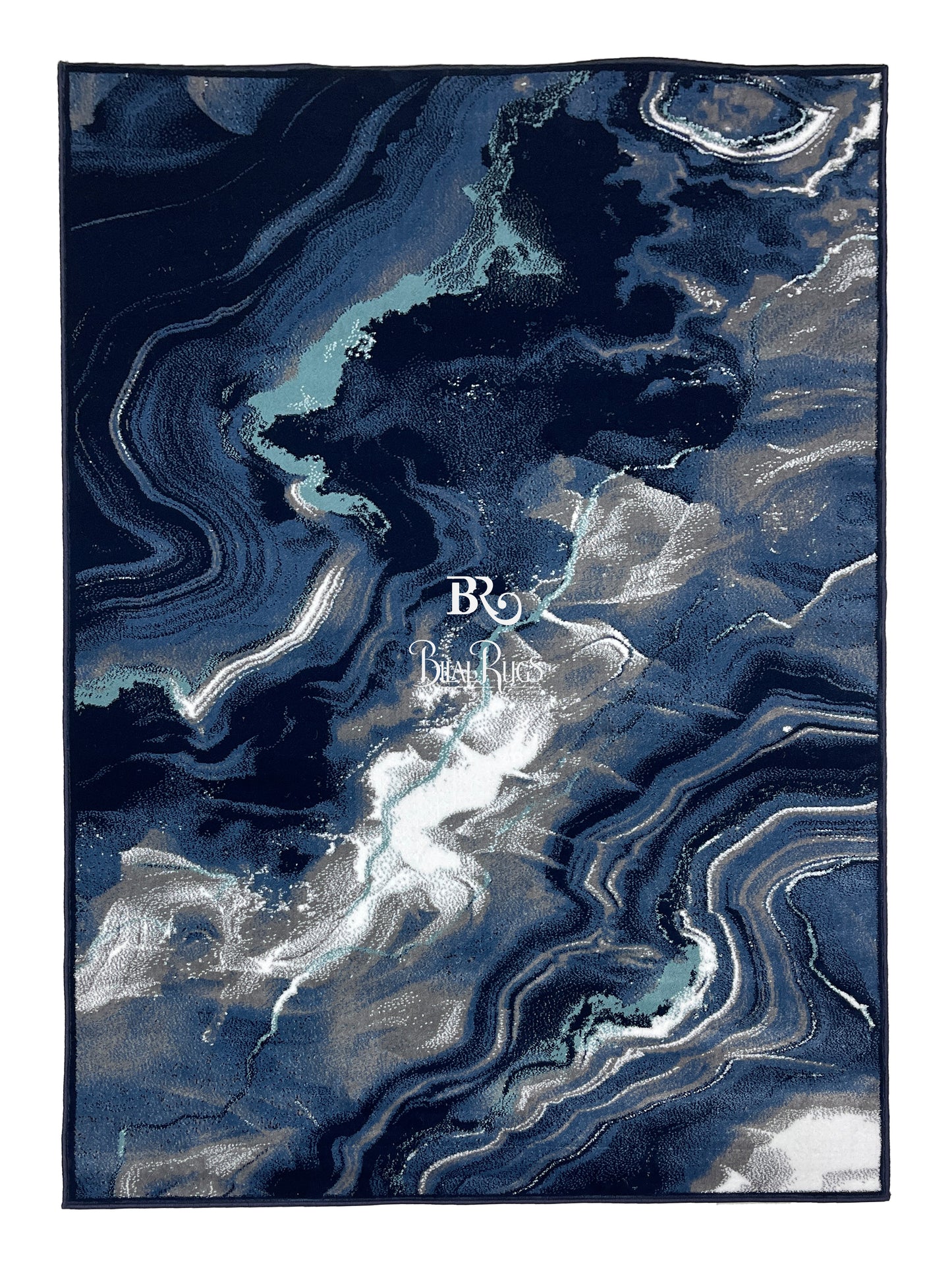 Modern polypropylene Rug,back woven(Article-302-Dark Blue)