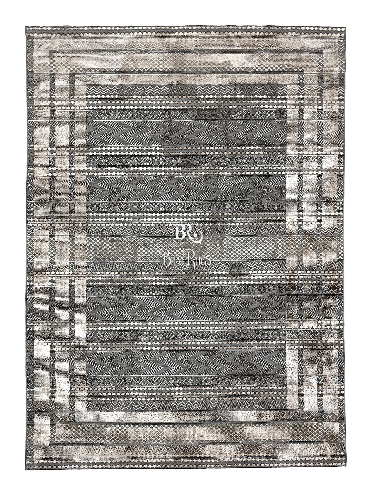Irani Vintage Woven Rug.  Article -2086-Grey Size: 6.6 ft width x 9.6 ft length (200cm x 290cm)
