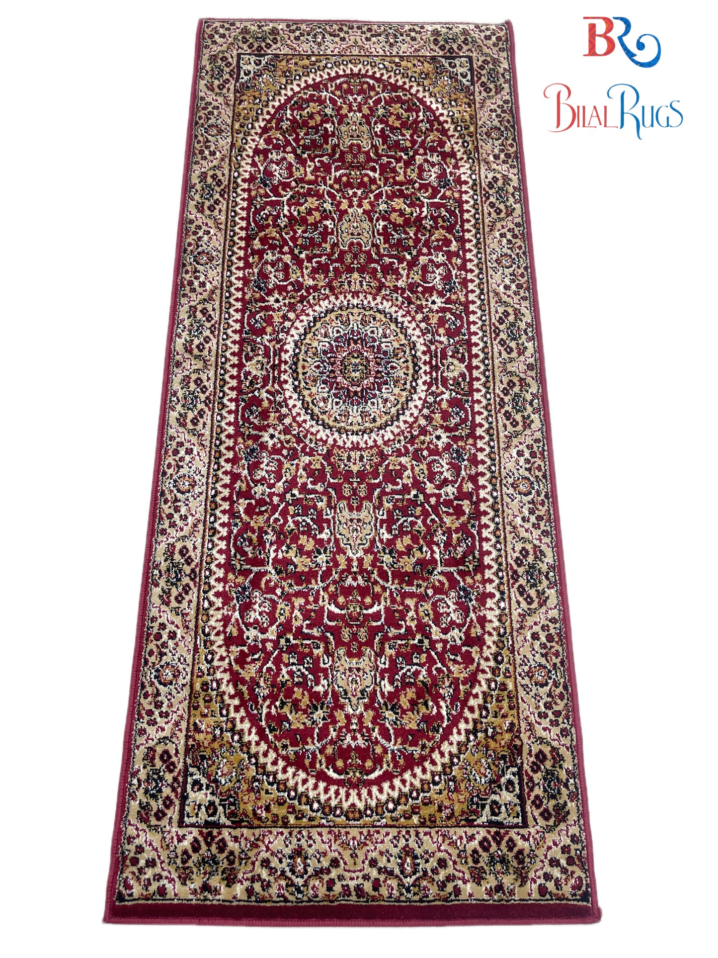 Red Persian Polypropylene Woven Rug.
 Size : 2.6 ft width x 6.6 ft length
 (80 cm x 200cm)