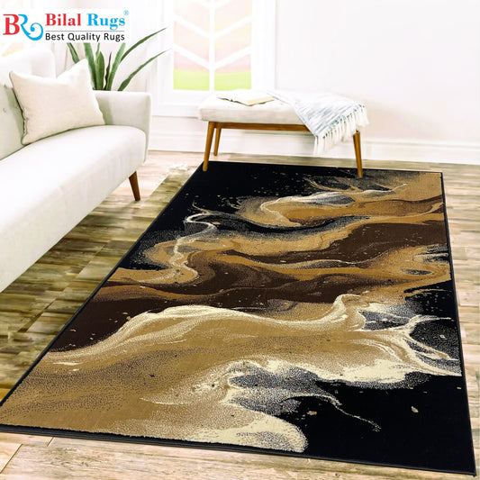 Modern polypropylene Rug,back woven(Article-1021-Black)
Size : 5ft width  x 7.3ft length (150cm x 220cm)