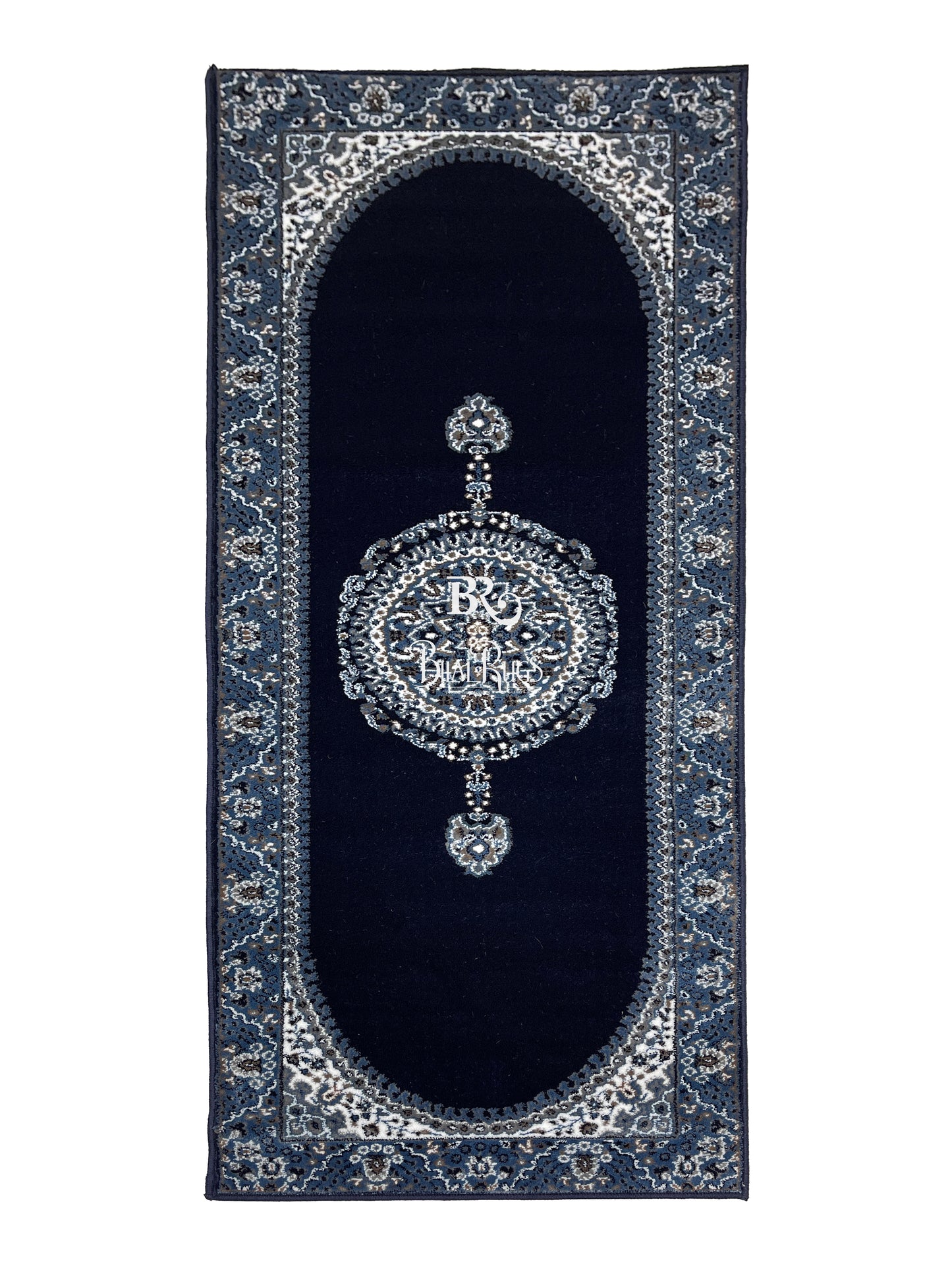 Dark Blue Persian Polypropylene Woven Runner.
 Size : 2.6 ft width x 6.3 ft length
 (80 cm x 200cm)